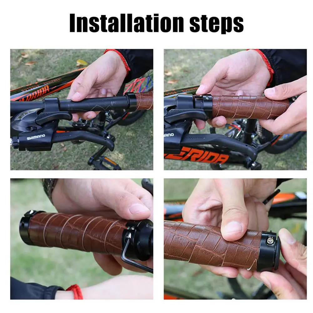 2Pcs Bike Grips Leather Double Lock Handlebar Grip Bicycle Accessories Non-slip Wear-resistant Shock-absorbent Prevent Rain Dust
2Pcs Bike Grips Leather Double Lock Handlebar Grip Bicycle Accessories Non-slip Wear-resistant Shock-absorbent Prevent Rain Dust