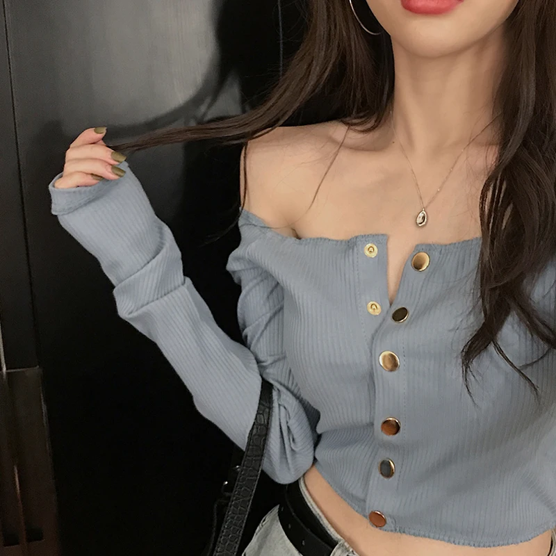 shirts slash neck sexy style button slash neck solid long sleeve Tees sexy style spring hot Women's Clothing ladies tops
shirts slash neck sexy style button slash neck solid long sleeve Tees sexy style spring hot Women's Clothing ladies tops
