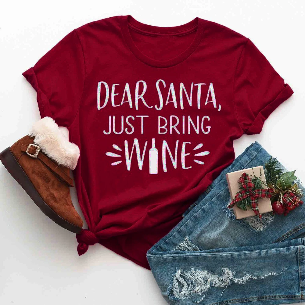 Funny Tumblr Tee Hipster Wine Merry Christmas Grunge Tops art Outfits Dear Santa Just Bring Wine Graphic T-Shirt
Funny Tumblr Tee Hipster Wine Merry Christmas Grunge Tops art Outfits Dear Santa Just Bring Wine Graphic T-Shirt