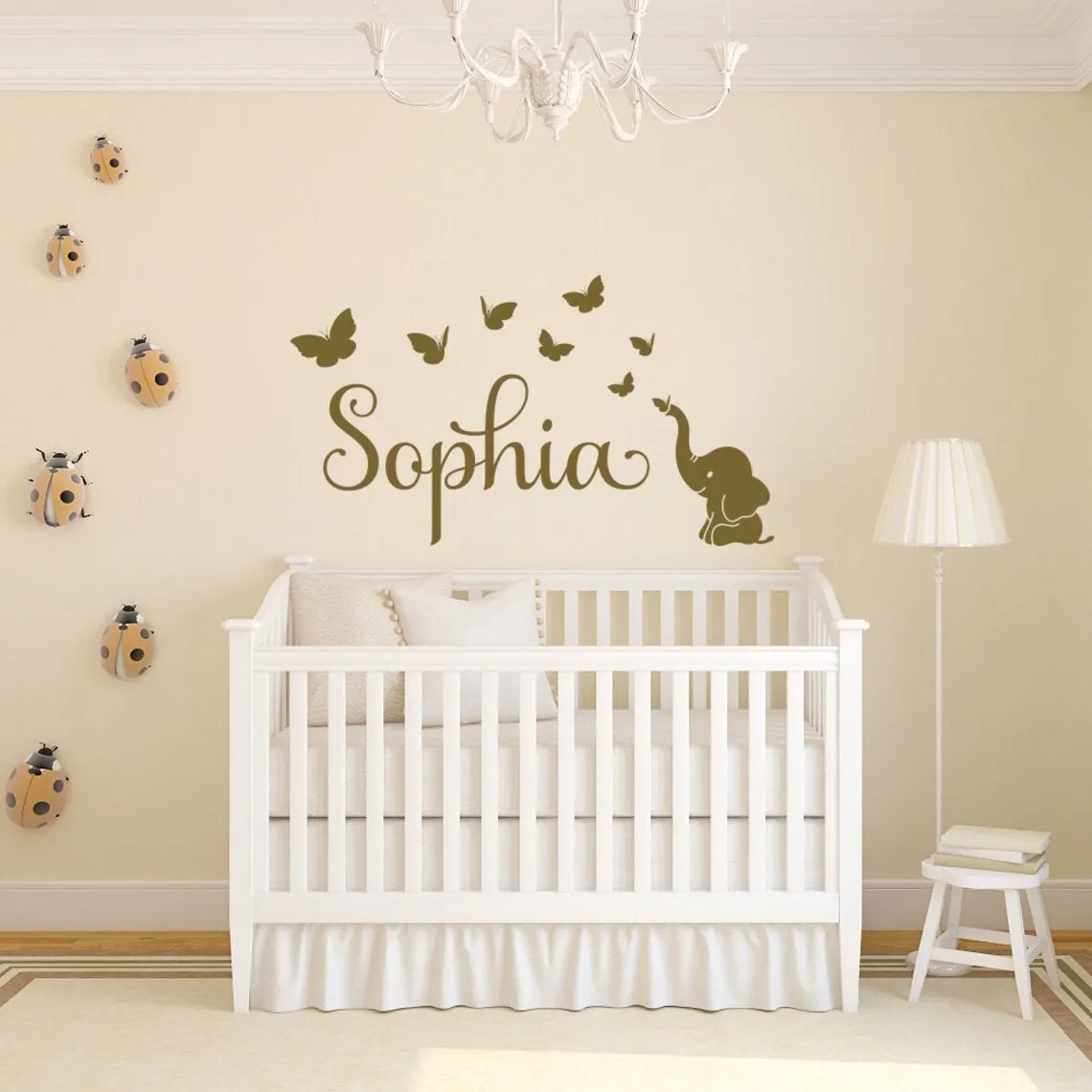 Elephant with Butterflies Baby Name Wall Sticker Animal Custom Decal for Nursery Personalized Boy Girls Room Decoration P787
Elephant with Butterflies Baby Name Wall Sticker Animal Custom Decal for Nursery Personalized Boy Girls Room Decoration P787