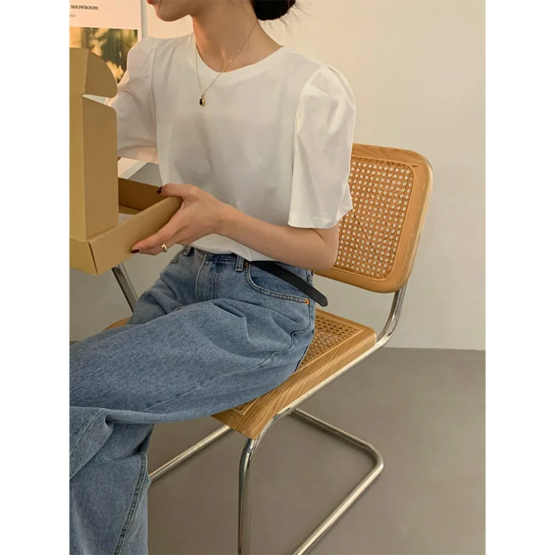2021 Summer New Style Korean Casual Round Neck Small Shirt Commuter Loose Fashion Hedging Niche All-Match Blouse Women q061
2021 Summer New Style Korean Casual Round Neck Small Shirt Commuter Loose Fashion Hedging Niche All-Match Blouse Women q061