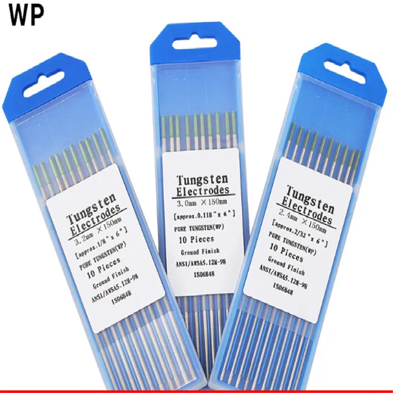 WP 10 Piece Green Color 1.0/1.6/2.0/2.4/3.0/3.2/4.0mm*150mm Pure Tungsten Electrode Head Tungsten Needle/Rod For Welding Machi
WP 10 Piece Green Color 1.0/1.6/2.0/2.4/3.0/3.2/4.0mm*150mm Pure Tungsten Electrode Head Tungsten Needle/Rod For Welding Machi