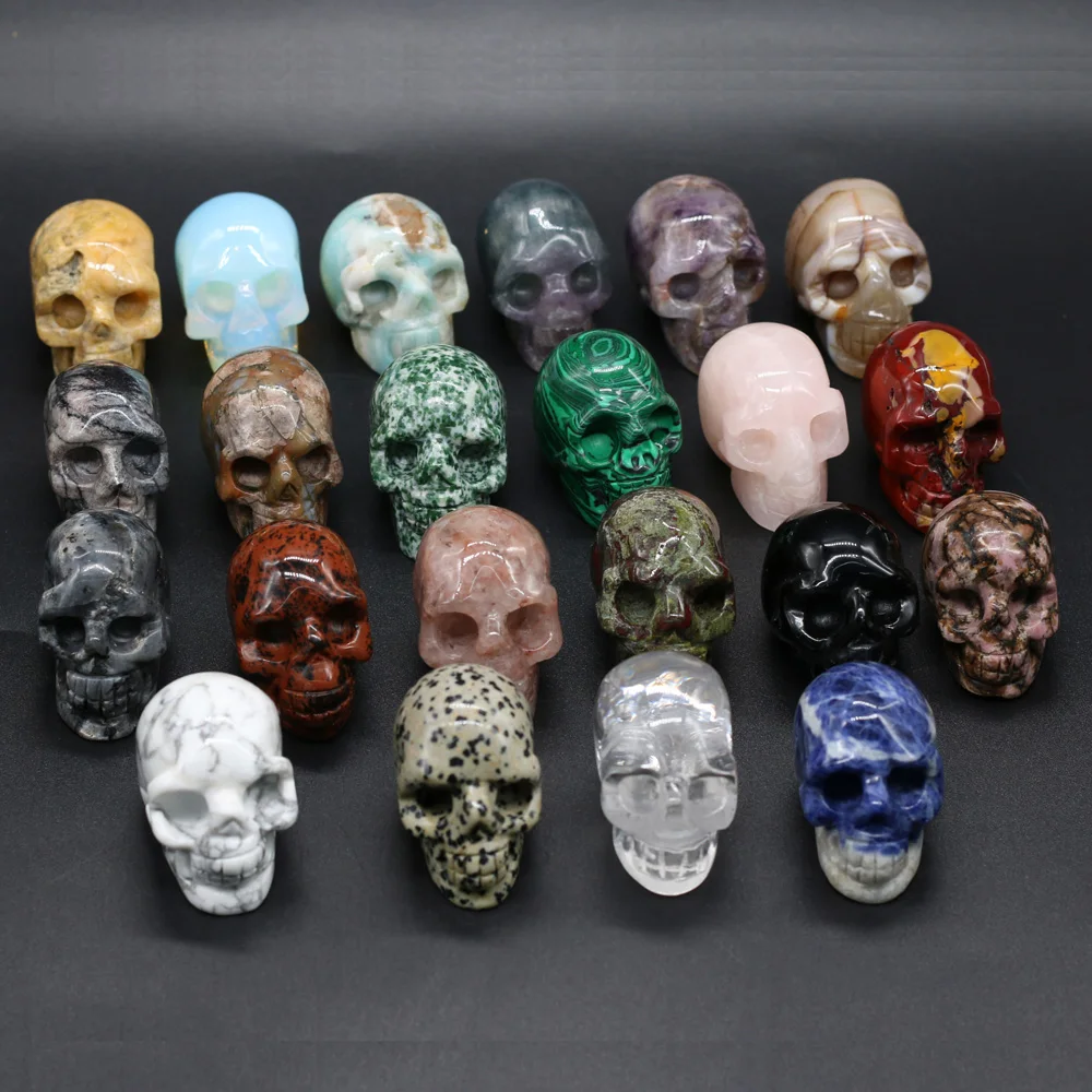 1pcs Natural Stone Crystal Stone Sodalite Crafts Small Decoration Home Decor Handmade Present Skull Ornaments Size 30x50-35x50mm 
1pcs Natural Stone Crystal Stone Sodalite Crafts Small Decoration Home Decor Handmade Present Skull Ornaments Size 30x50-35x50mm
