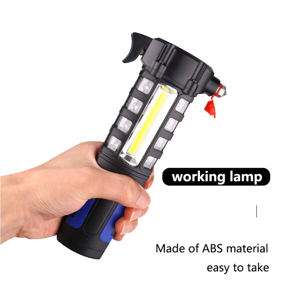 

Multipurpose LED Flashlight Car Safety Escape Rescue Window Breaker Emergency Hammer Tool Magnet COB Torch