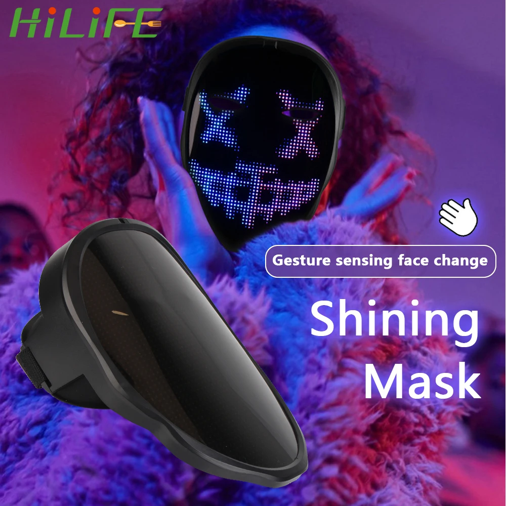 HILIFE For Ball Festival DJ Party Christmas Mask Full-Color APP Control LED Face-Changing Glowing Shining Mask Halloween DIY
HILIFE For Ball Festival DJ Party Christmas Mask Full-Color APP Control LED Face-Changing Glowing Shining Mask Halloween DIY