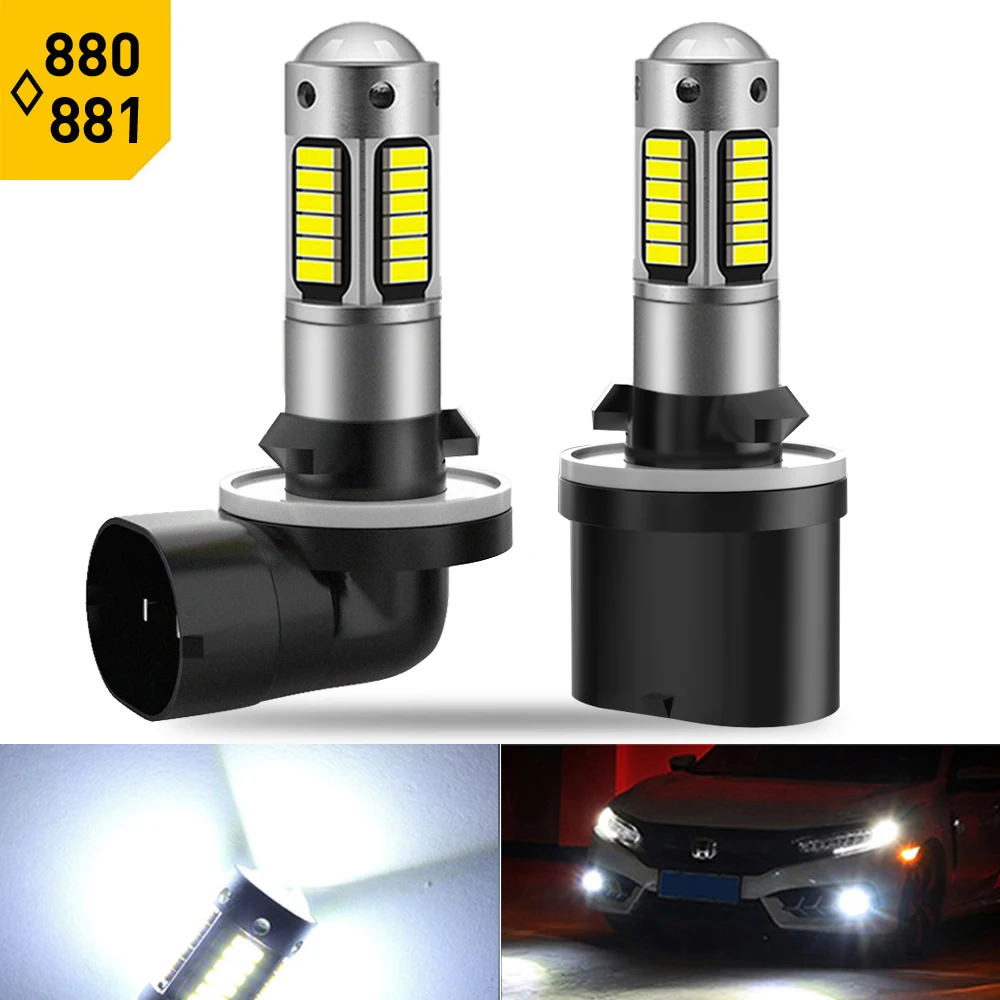 

2X H27 Led 880 881 H1 H3 Led Bulb H27W1 1400LM 6500K White Car Fog Light Front Head Driving Running Lamp Auto 12V H27W/1 H27W