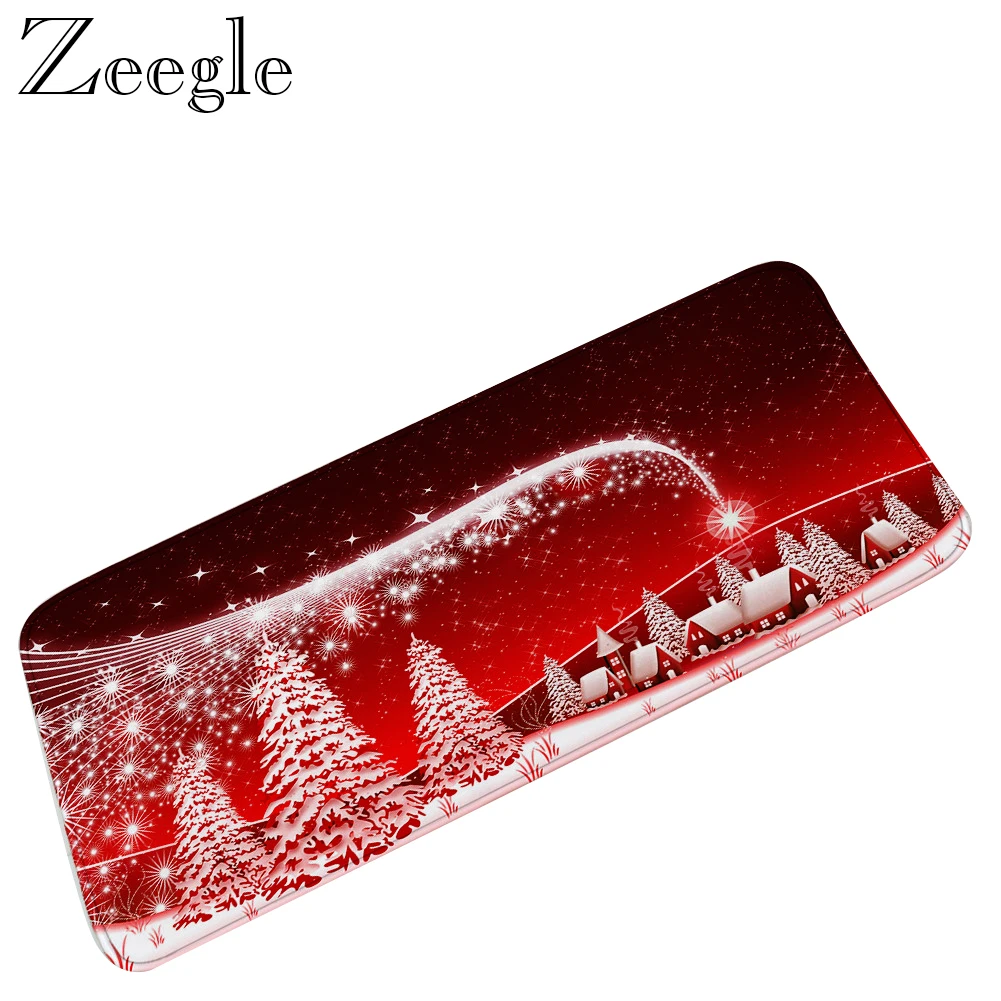 

Zeegle коврик с рождественским дизайном Противоскользящий кухонный коврик, Придверный коврик для ванной комнаты, впитывающий ковер для прихожей, внутренний ковер, фланелевый мягкий фланелевый
