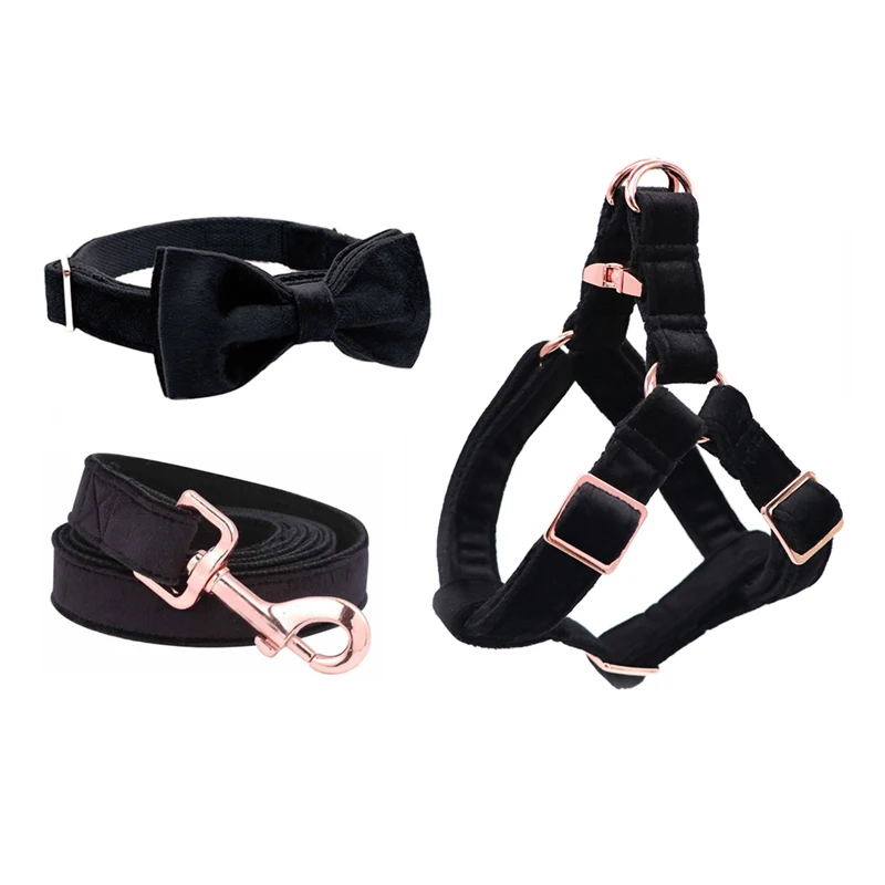 Unique Style Paws Christmas Black Velvet Soft Collar and Leash Bow tie Harness Set Gift for Dogs and Cats
Unique Style Paws Christmas Black Velvet Soft Collar and Leash Bow tie Harness Set Gift for Dogs and Cats