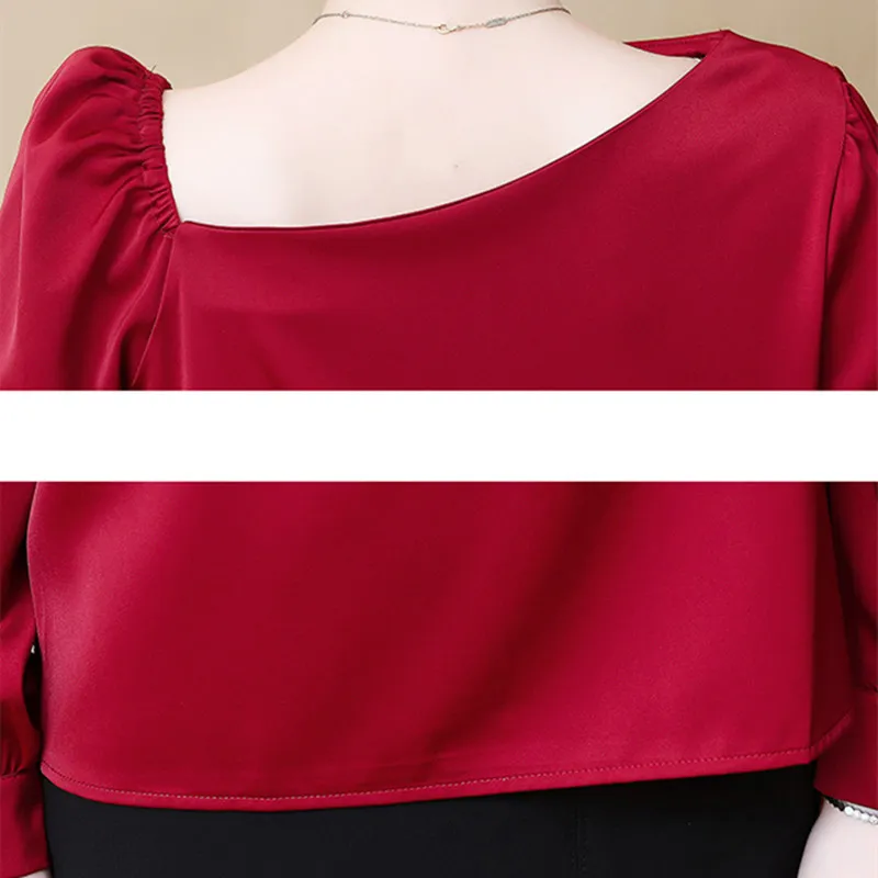 Korean Silk Blouse Women White Shirts Women Puff Sleeve Shirt Woman Beading Satin Blouses Woman Slash Neck Blouse Tops Plus Size
Korean Silk Blouse Women White Shirts Women Puff Sleeve Shirt Woman Beading Satin Blouses Woman Slash Neck Blouse Tops Plus Size