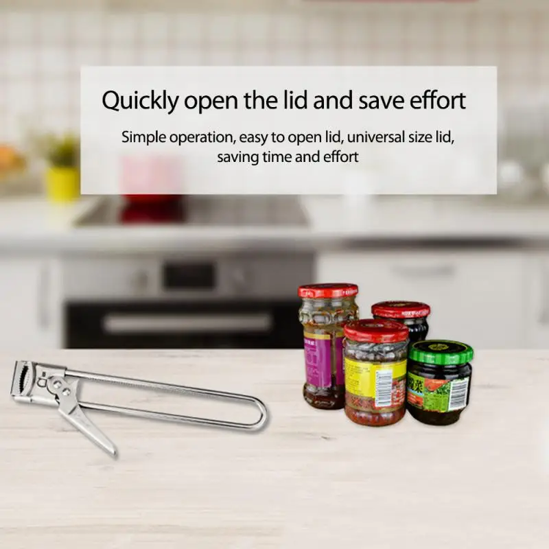 Multifunctional Manual Stainless Steel Can Jar Opener Adjustable Cap Lid Openers Bar Tool Kitchen Gadgets Can Opening Machine 
Multifunctional Manual Stainless Steel Can Jar Opener Adjustable Cap Lid Openers Bar Tool Kitchen Gadgets Can Opening Machine