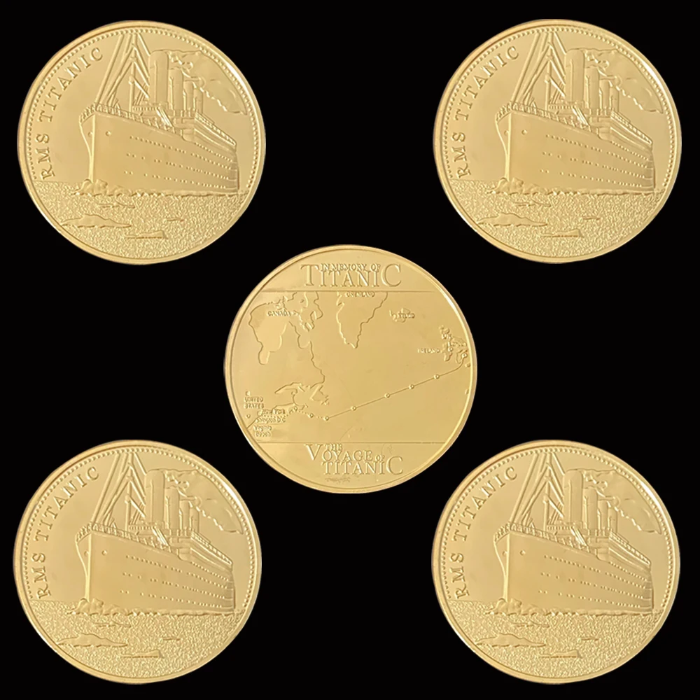 5PCS 1912 Titanic Anniversary Memory Of Rms Victims Gold Commemorative Coin For The Titanic Fans
5PCS 1912 Titanic Anniversary Memory Of Rms Victims Gold Commemorative Coin For The Titanic Fans