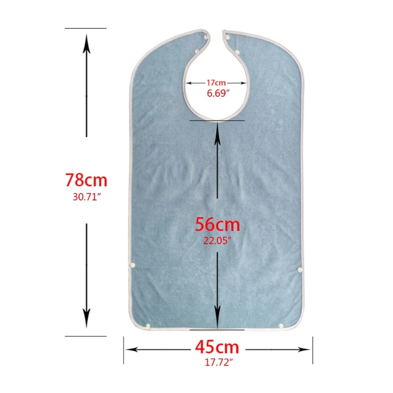 

78x45cm Waterproof Adult Meal Eating Drinking Bib Elderly Aged Mealtime Cloth Protector Senior Citizen Aid Aprons