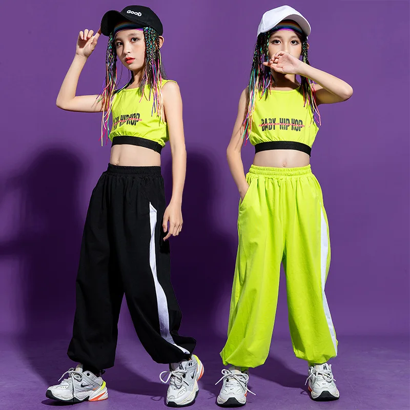 Hip Hop Jazz Clothes Student Body Shape Training Girl Dance Costume Cool Sleeveless Vest and Trousers Suit Spring Summer Clothes
Hip Hop Jazz Clothes Student Body Shape Training Girl Dance Costume Cool Sleeveless Vest and Trousers Suit Spring Summer Clothes