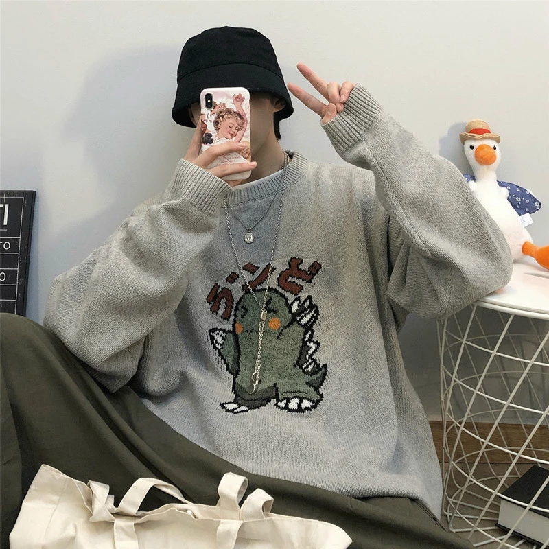 Winter Men Little Monster Dinosaur Knitted Sweater 2020 New Fashion Loose Jumpers Male Casual Harajuku Streetwear Pullovers Tops
Winter Men Little Monster Dinosaur Knitted Sweater 2020 New Fashion Loose Jumpers Male Casual Harajuku Streetwear Pullovers Tops