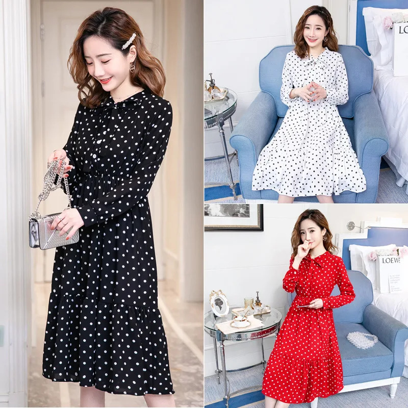 Red White Black Maternity clothing 2020 Autumn Spring Long Sleeve Bow tie chiffon dots Slim pregnant women's Nursing dress
Red White Black Maternity clothing 2020 Autumn Spring Long Sleeve Bow tie chiffon dots Slim pregnant women's Nursing dress