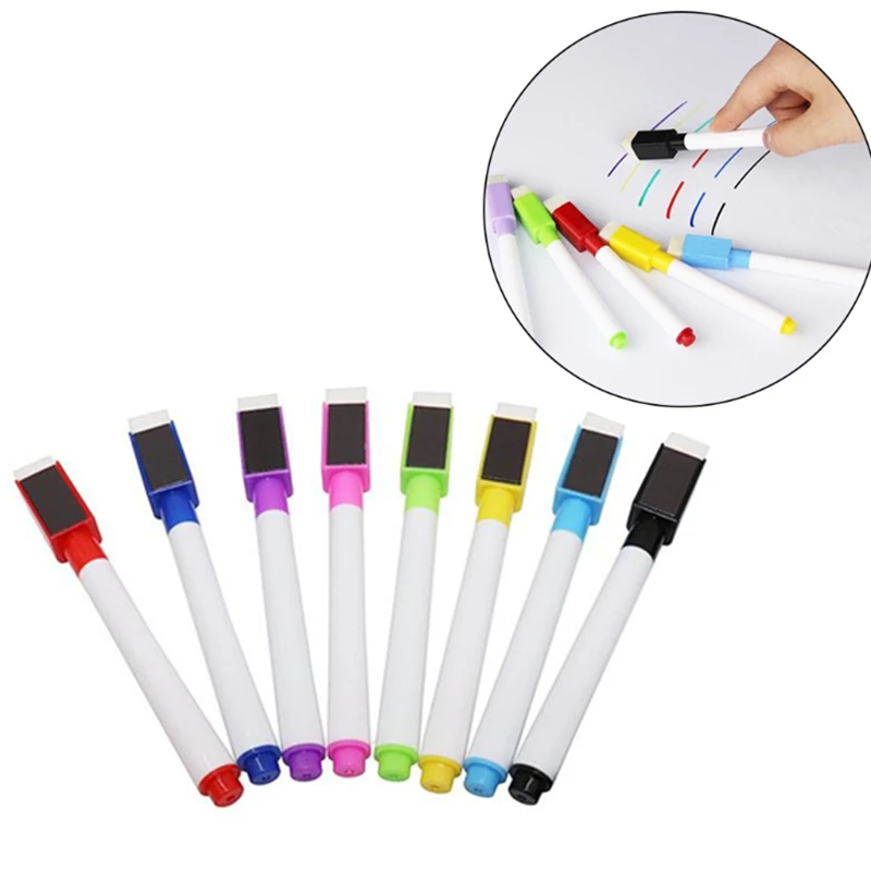 8 Pcs/lot Colorful Office School Classroom Whiteboard Pen Dry White Board Markers Magnetic Eraser Student Children's Drawing Pen
8 Pcs/lot Colorful Office School Classroom Whiteboard Pen Dry White Board Markers Magnetic Eraser Student Children's Drawing Pen