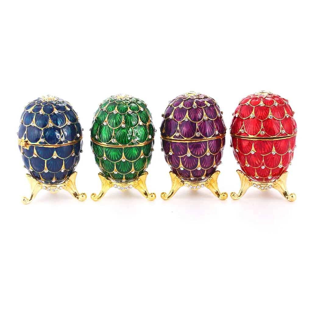Faberge Egg Home Decor Collectors Box Handmade Unique Russian Egg Enamel Easter Egg Stroage Box Crystal Jeweled Trinkets Holder
Faberge Egg Home Decor Collectors Box Handmade Unique Russian Egg Enamel Easter Egg Stroage Box Crystal Jeweled Trinkets Holder
