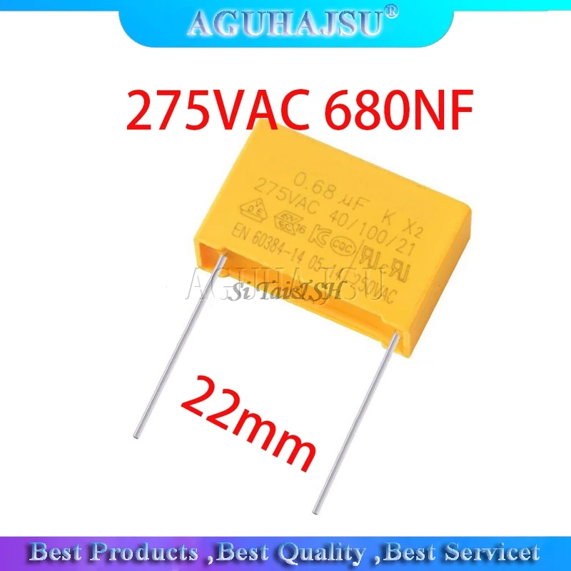 10pcs 0.68uF 10pcs capacitor X2 capacitor 275VAC 680NF Pitch 22mm X2 Polypropylene film capacitor 0.68uF
10pcs 0.68uF 10pcs capacitor X2 capacitor 275VAC 680NF Pitch 22mm X2 Polypropylene film capacitor 0.68uF