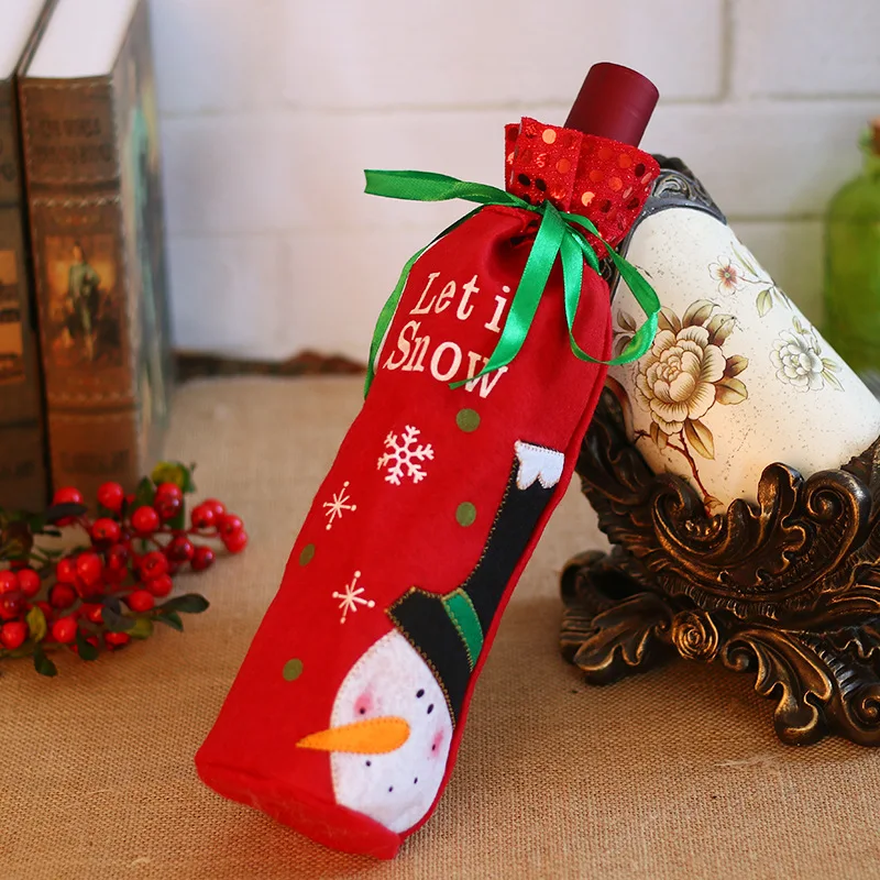 Christmas Santa Claus Snowman Elk Wine Bottle Covers Champagne Wine Liquor Bags Party Table Decorations
Christmas Santa Claus Snowman Elk Wine Bottle Covers Champagne Wine Liquor Bags Party Table Decorations