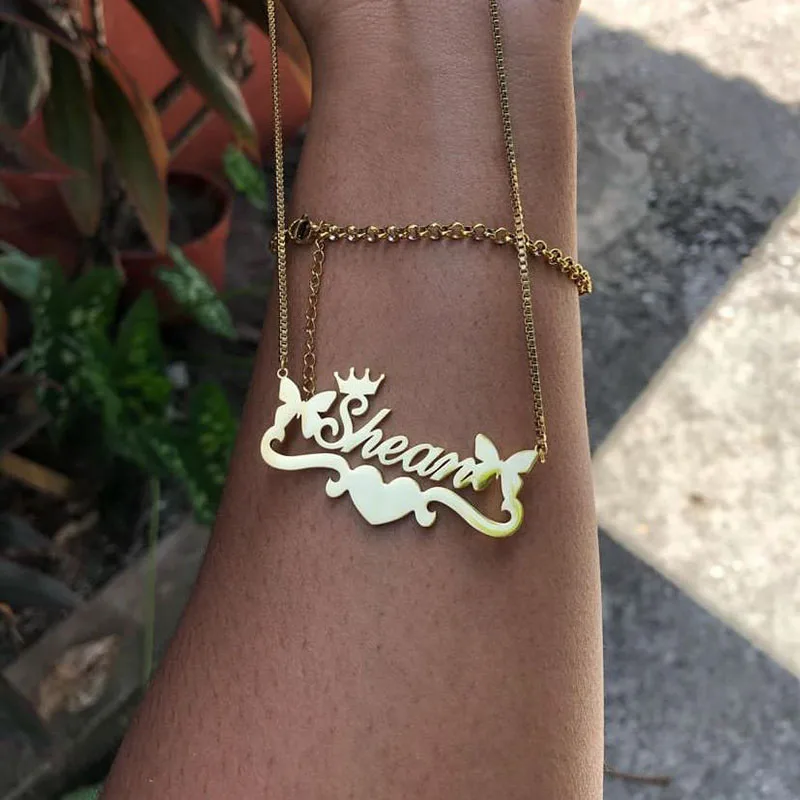 Custom Heart Ribbon Nameplate Necklace Stainless Steel Gold Chain Personalized Name Choker Necklaces For Women Boho Jewelry Gift
Custom Heart Ribbon Nameplate Necklace Stainless Steel Gold Chain Personalized Name Choker Necklaces For Women Boho Jewelry Gift