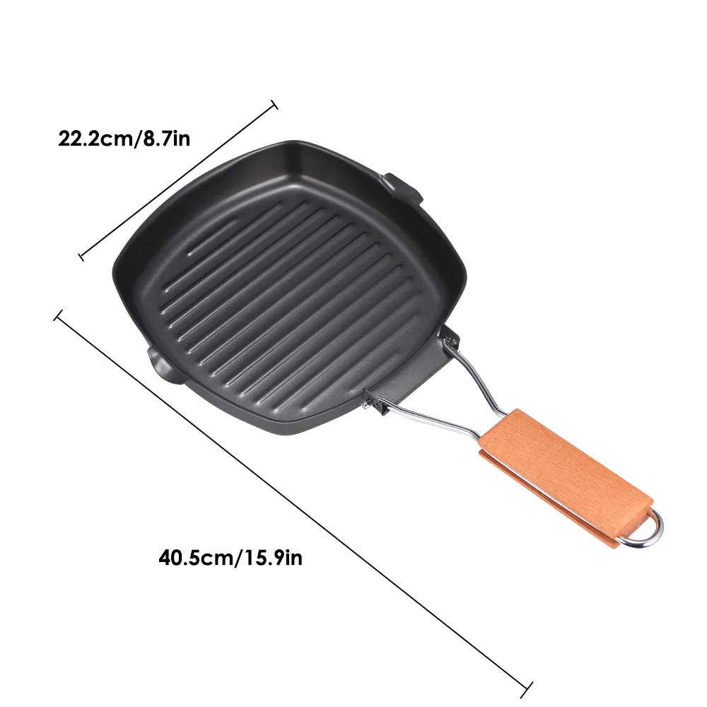 Outdoor Camping Portable Anti-Sticky Steak Pan Non-Stick Skillet Steak Frying Pan With Folding Hiking Picnic Fry Pan Cookware
Outdoor Camping Portable Anti-Sticky Steak Pan Non-Stick Skillet Steak Frying Pan With Folding Hiking Picnic Fry Pan Cookware