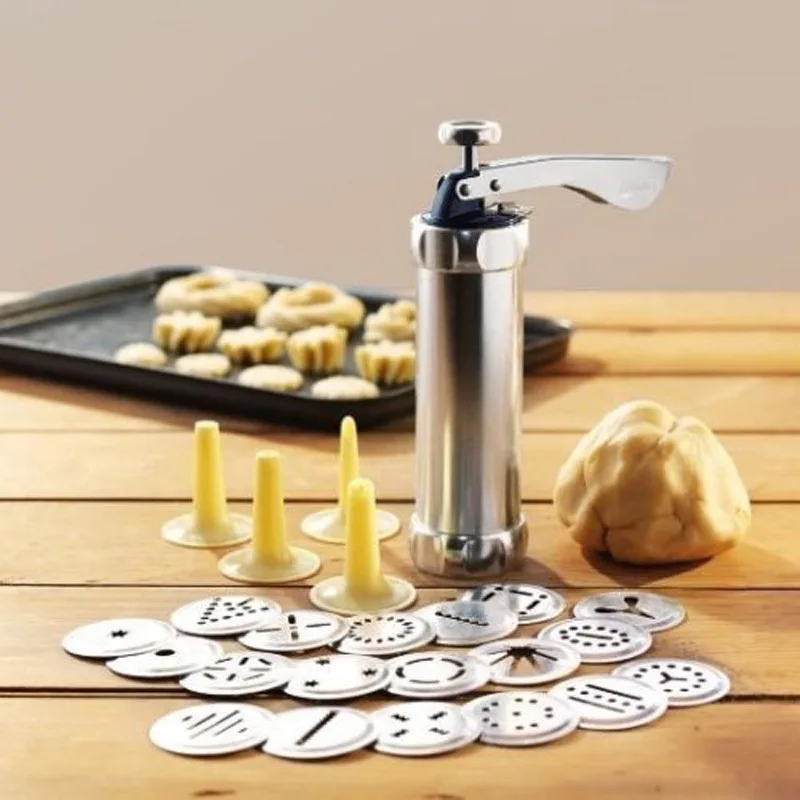 Hot Biscuit Press Set Cookie Maker Machine Kit Stainless Steel 20 Discs 4 Icing Tips Spritz Dough Biscuits Making Tools PLD
Hot Biscuit Press Set Cookie Maker Machine Kit Stainless Steel 20 Discs 4 Icing Tips Spritz Dough Biscuits Making Tools PLD