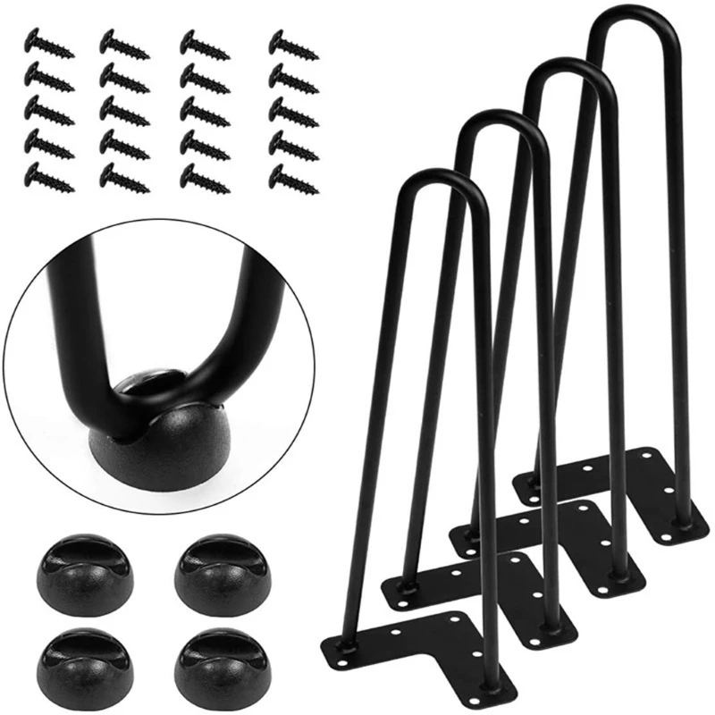 4 Pack 8" Black Furniture Legs Cabinet Cupboard Metal Table Feet Heavy Duty 2 Rod Hairpin Table Leg DIY Desk Stand Bench
4 Pack 8" Black Furniture Legs Cabinet Cupboard Metal Table Feet Heavy Duty 2 Rod Hairpin Table Leg DIY Desk Stand Bench