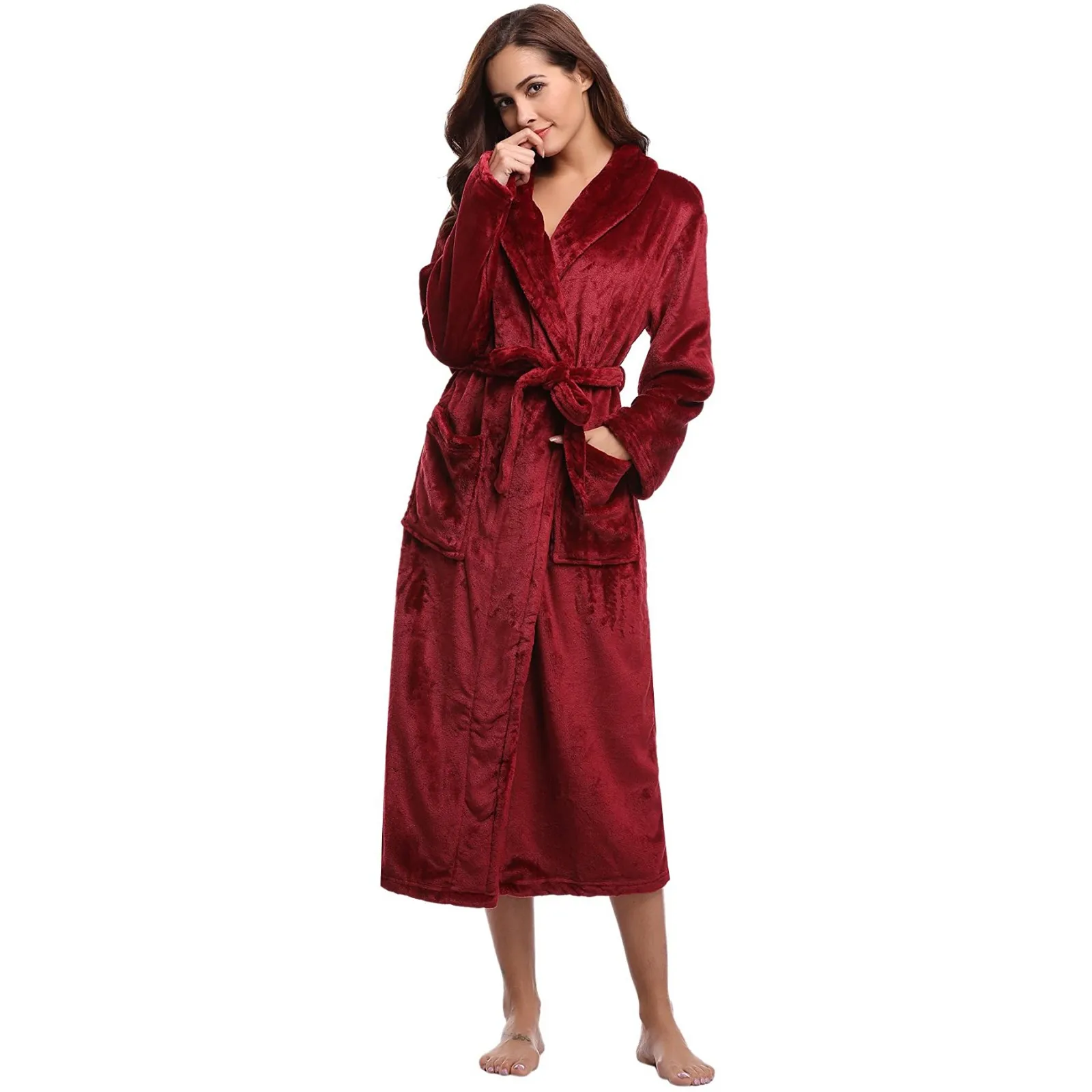 Winter Sleepwear Women Thick Coral Fleece Robe Kimono Gown Warm Long Flannel Nightwear Casual Loose Nightwear With Belt Homewear
Winter Sleepwear Women Thick Coral Fleece Robe Kimono Gown Warm Long Flannel Nightwear Casual Loose Nightwear With Belt Homewear