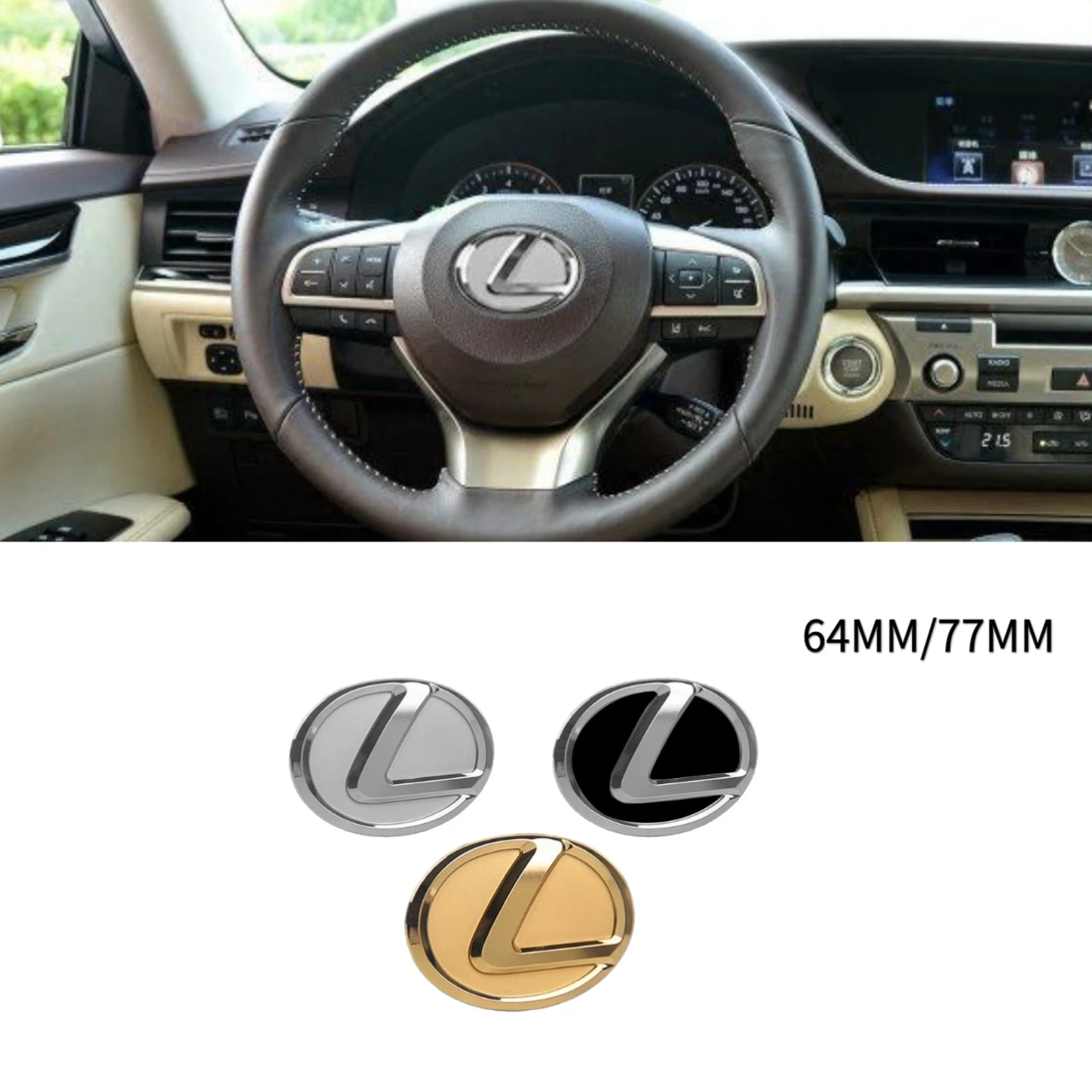 64mm/77mm Car Steering Wheel Center Sticker for Lexus Logo Emblem IS300 ES350 IS250 CT200H GS350 NX200T ES250 GX470 Accessories
64mm/77mm Car Steering Wheel Center Sticker for Lexus Logo Emblem IS300 ES350 IS250 CT200H GS350 NX200T ES250 GX470 Accessories