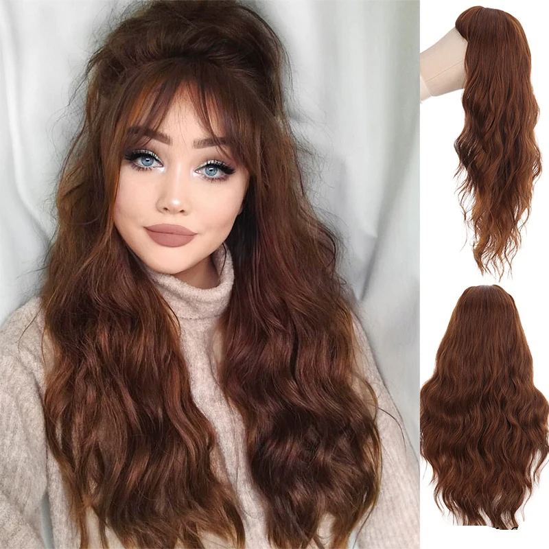 Long gradient body wave pink brown synthetic wig with natural wave bangs ladies heat-resistant natural cosplay wig
Long gradient body wave pink brown synthetic wig with natural wave bangs ladies heat-resistant natural cosplay wig