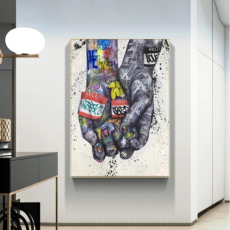 Graffiti Art Canvas Painting on The Wall Lover Hands Posters and Prints Street Wall Art Picture for Living Room Home Decor
Graffiti Art Canvas Painting on The Wall Lover Hands Posters and Prints Street Wall Art Picture for Living Room Home Decor
