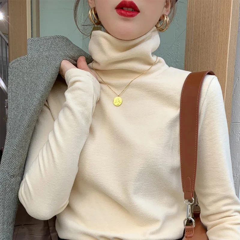 Derong High-necked Bottoming Shirt Women Inner Wear New Autumn Winter Long-sleeved T-shirt Brushed Foreign Style Top Pile Collar
Derong High-necked Bottoming Shirt Women Inner Wear New Autumn Winter Long-sleeved T-shirt Brushed Foreign Style Top Pile Collar