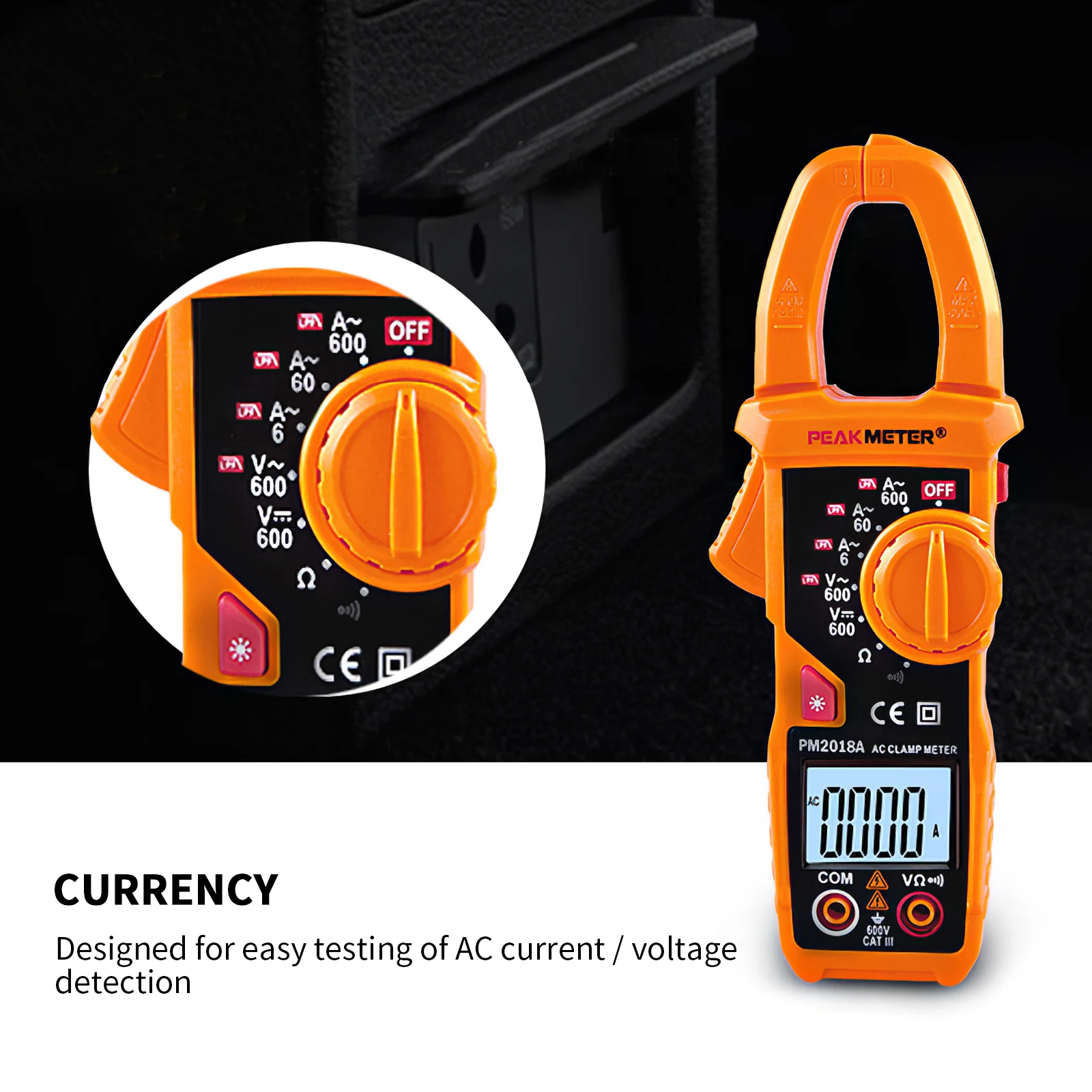 PEAKMETER PM2028A 6000 Counts Digital Clamp Multimeter NCV Hz Ohm Capacitance Temp Meter Amper Clamp Measuring Tool
PEAKMETER PM2028A 6000 Counts Digital Clamp Multimeter NCV Hz Ohm Capacitance Temp Meter Amper Clamp Measuring Tool