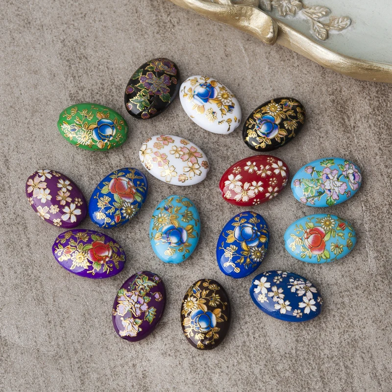 Acrylic Spacer Japan Painting Vintage Japanese Tensha Beads Oval Black & Red Rose Flower Pattern Handmade Jewelry DIY Charms 
Acrylic Spacer Japan Painting Vintage Japanese Tensha Beads Oval Black & Red Rose Flower Pattern Handmade Jewelry DIY Charms