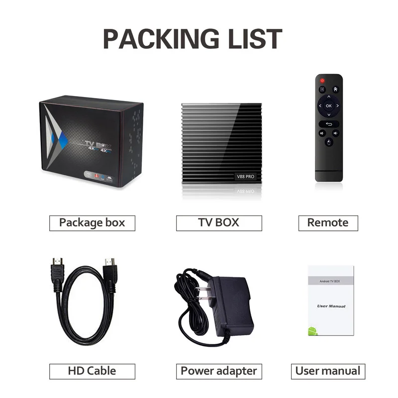 V88 PRO RK3228A 1G 8G 2G 16G Android 9.0 Smart tv box 2.4/5G Dual WIFI Media player set top box 
V88 PRO RK3228A 1G 8G 2G 16G Android 9.0 Smart tv box 2.4/5G Dual WIFI Media player set top box