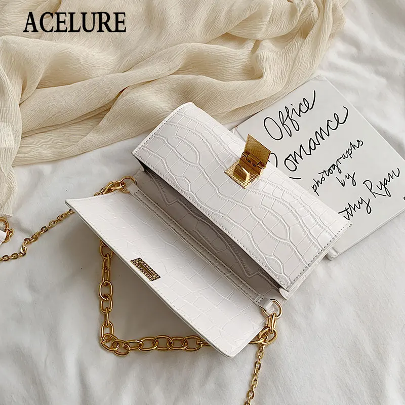 ACELURE Small Shoulder Bags for Women Metal Chain Messenger Bags Ladies Alligator PU Leather Handbag Purse Female Crossbody Bag 
ACELURE Small Shoulder Bags for Women Metal Chain Messenger Bags Ladies Alligator PU Leather Handbag Purse Female Crossbody Bag