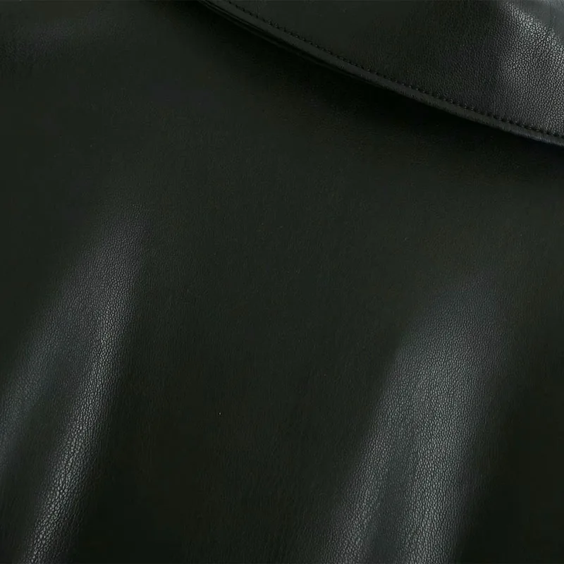 Lapel Single-breasted Pockets and Waist Tie PU Female Coat Vintage Black Keep Warm Windproof Motorcycle Chic Women's Jacket Tops
Lapel Single-breasted Pockets and Waist Tie PU Female Coat Vintage Black Keep Warm Windproof Motorcycle Chic Women's Jacket Tops