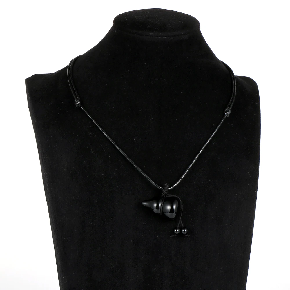 Men Women Obsidian Gourd Statement Pendant Necklace Jewelry Natural Stone Waxed Cord Adjustable Clavicle Chain Choker Necklaces
Men Women Obsidian Gourd Statement Pendant Necklace Jewelry Natural Stone Waxed Cord Adjustable Clavicle Chain Choker Necklaces
