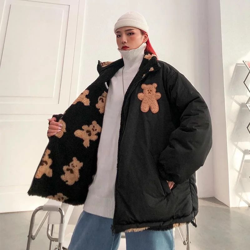 Korean Fashion Ladies Reversible Jacket 2021 Winter Women's Loose Cashmere Stitching Winter Padded Stand Collar Women's Jacket
Korean Fashion Ladies Reversible Jacket 2021 Winter Women's Loose Cashmere Stitching Winter Padded Stand Collar Women's Jacket