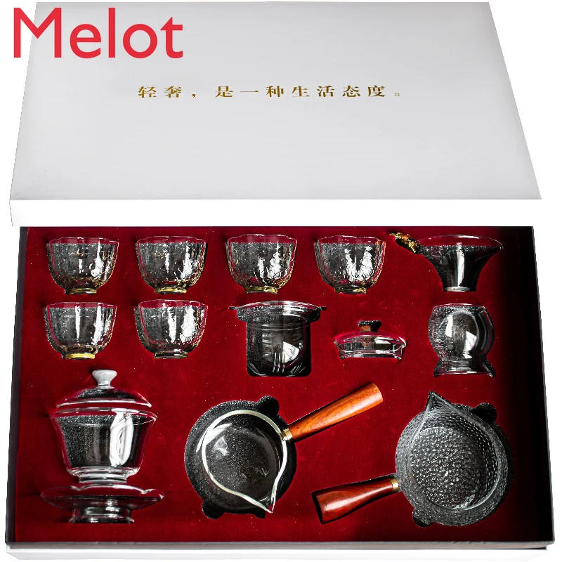 Japanese-style Glass Tea Set Kung Fu Teacum Cover Bowl Home Minimalist Office Teapot High-end Gift Box Gifts From Elders
Japanese-style Glass Tea Set Kung Fu Teacum Cover Bowl Home Minimalist Office Teapot High-end Gift Box Gifts From Elders