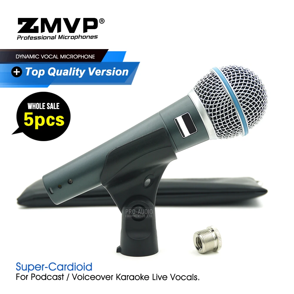 5pcs/Lots Grade A BETA58A Professional Performance Dynamic Wired Microphone BETA Handheld 58A Mic For Karaoke Live Vocals Stage
5pcs/Lots Grade A BETA58A Professional Performance Dynamic Wired Microphone BETA Handheld 58A Mic For Karaoke Live Vocals Stage