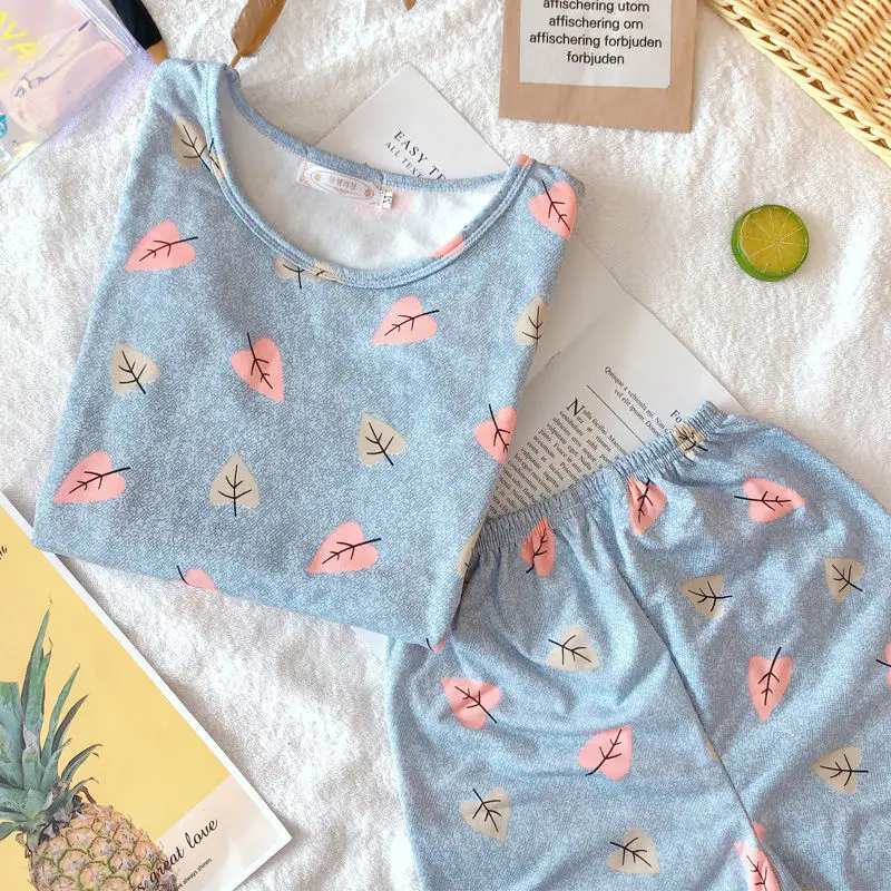 Women Pajama Sets Autumn Winter Female Sleepwear Womens Homewear Fit Basic Cozy Elasticity Print Lovely Fashion Ulzzang Casual
Women Pajama Sets Autumn Winter Female Sleepwear Womens Homewear Fit Basic Cozy Elasticity Print Lovely Fashion Ulzzang Casual