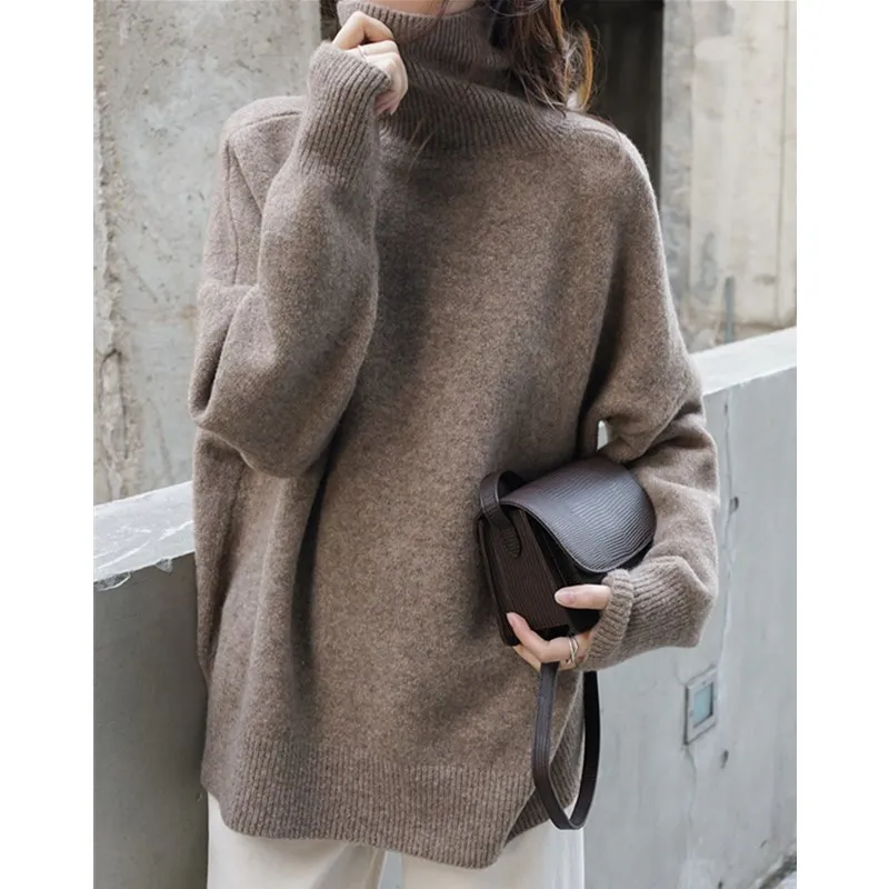 2021 new heavy European and American high neck pullover women's thick sweater loose pullover lazy knit base
2021 new heavy European and American high neck pullover women's thick sweater loose pullover lazy knit base