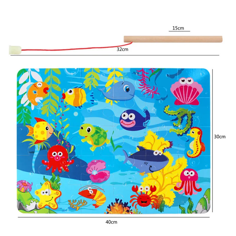 Hot Sale Toddler Baby Educational Puzzle Toy Fish Children Wooden Magnetic Fishing Game Toys Set for Kids 14Pcs with Gifts Box
Hot Sale Toddler Baby Educational Puzzle Toy Fish Children Wooden Magnetic Fishing Game Toys Set for Kids 14Pcs with Gifts Box