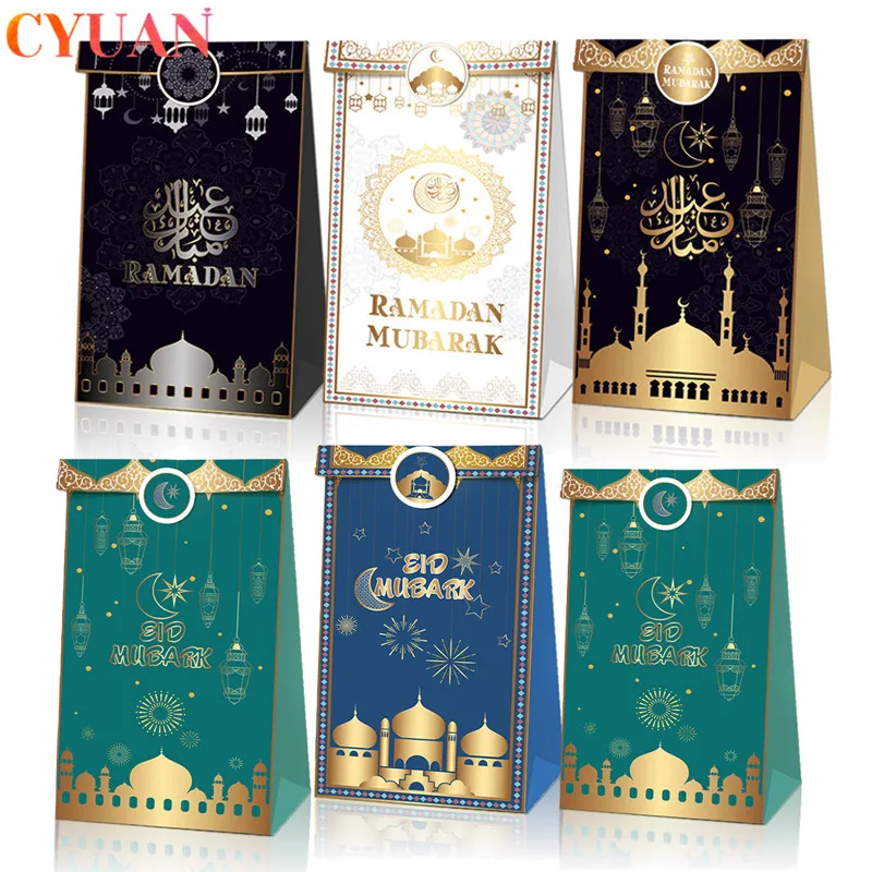 

12 шт. Eid Mubarak бумажные подарочные пакеты Candy Box 2021 украшения на рамадан для дома Al-Fitr EID рамадан Mubarak Kareem, товары вечерние