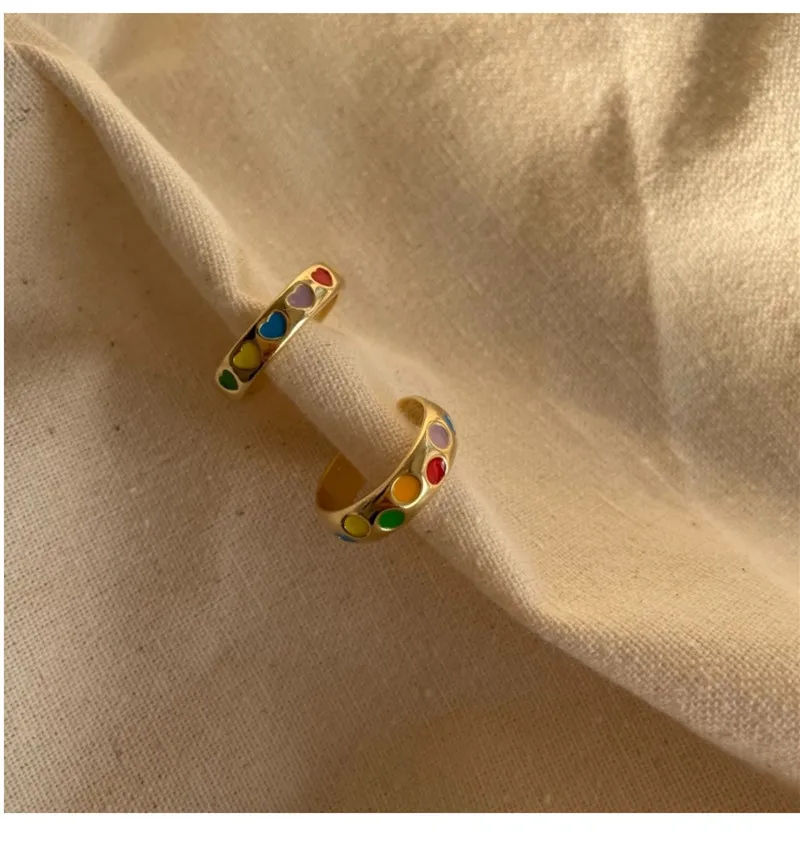 Korean Retro Rainbow Color Heart Open Ring Summer New Index Finger Rings for Women Girl Party
Korean Retro Rainbow Color Heart Open Ring Summer New Index Finger Rings for Women Girl Party