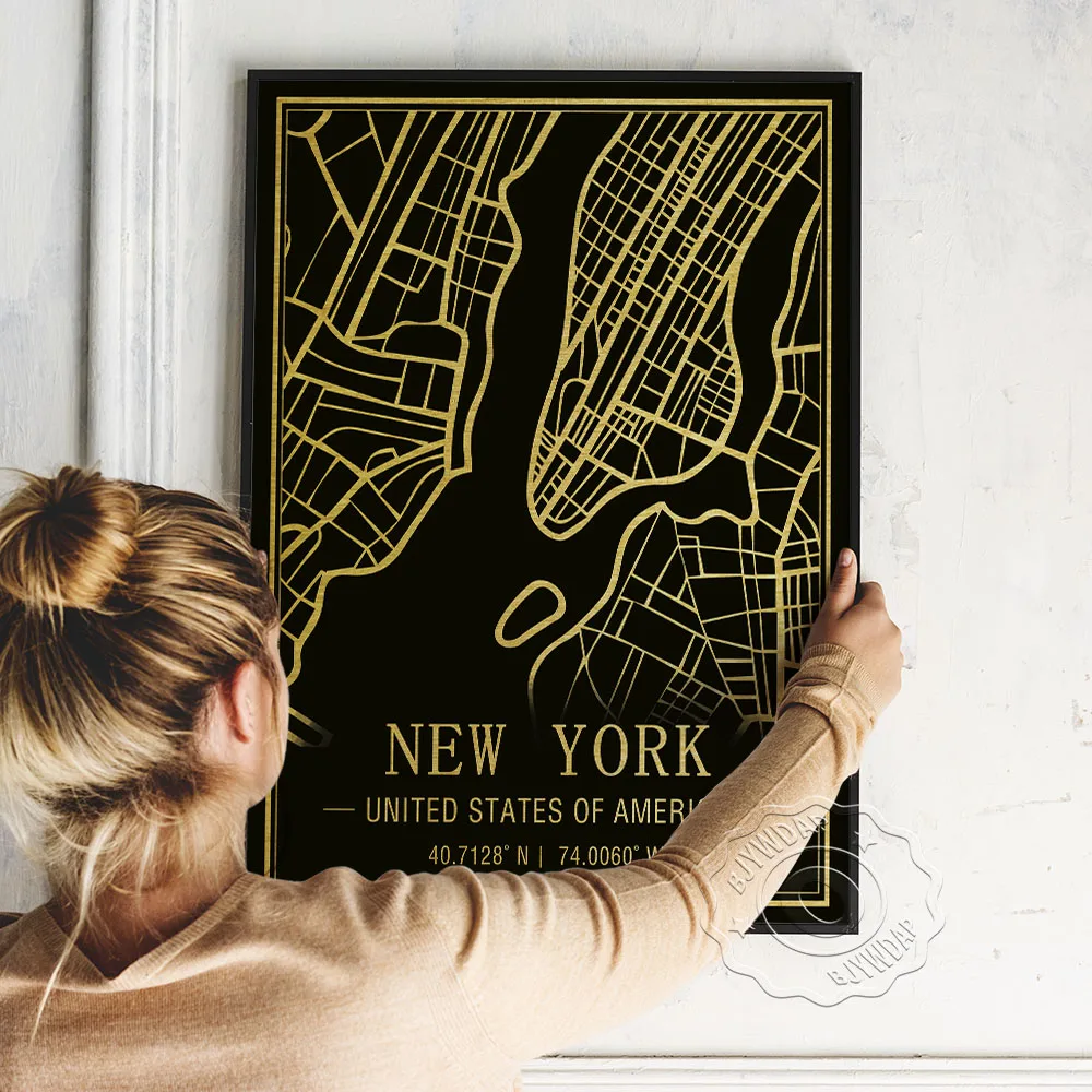 Vintage New York Black Golden Image Line Art Prints, United States Of Maerica Map Poster, Nordic Geography Location Wall Decor
Vintage New York Black Golden Image Line Art Prints, United States Of Maerica Map Poster, Nordic Geography Location Wall Decor