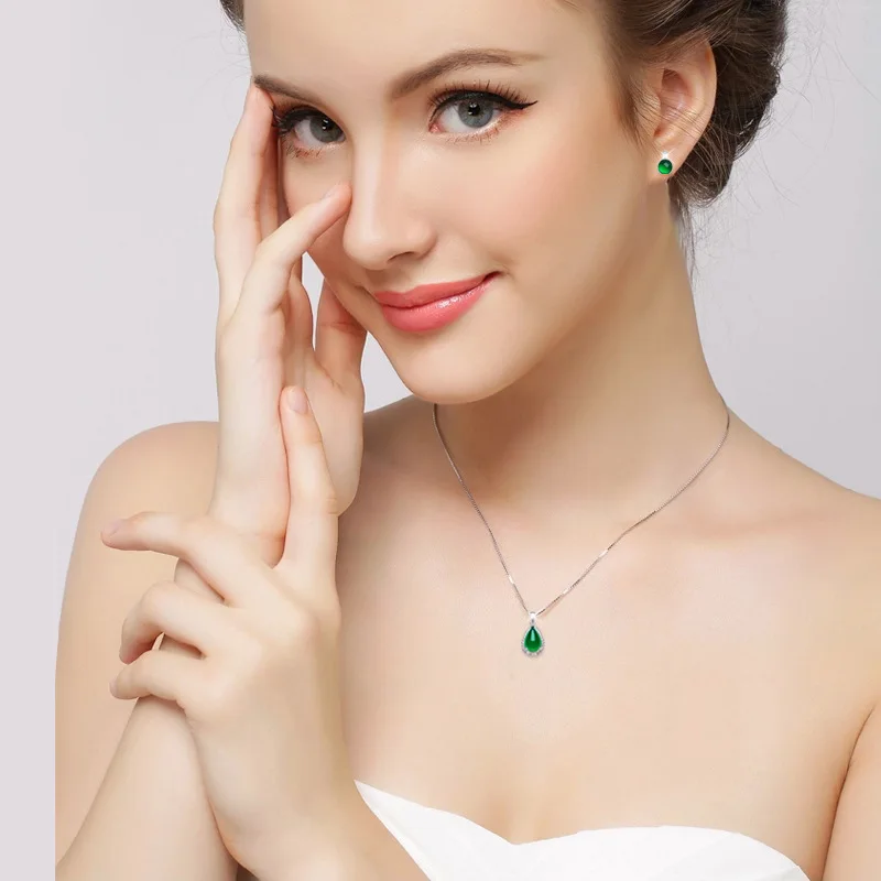 Solid S925 Silver 45 Cm Necklace Emerald Topaz Pendant for Women Fine Green Gemstone Silver 925 Jewelry Pendants Bizuteria Girls 
Solid S925 Silver 45 Cm Necklace Emerald Topaz Pendant for Women Fine Green Gemstone Silver 925 Jewelry Pendants Bizuteria Girls