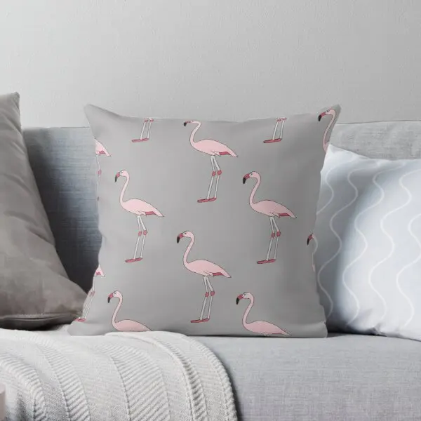 Flamingos on grey Soft ative Throw Pillow Cover Pillow Case Cover Wedding Bed Pillows NOT Included 
Flamingos on grey Soft ative Throw Pillow Cover Pillow Case Cover Wedding Bed Pillows NOT Included