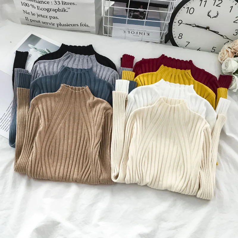 Gentle Sweater 2021year Stand Collar Knitwear Autumn New Thin Bottoming Shirt Slim Long Sleeve Top Women
Gentle Sweater 2021year Stand Collar Knitwear Autumn New Thin Bottoming Shirt Slim Long Sleeve Top Women